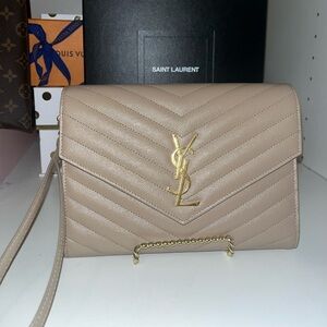 Saint Laurent Dark Beige Clutch